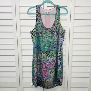 Charlie Jade Sleeveless Watercolor Shift Dress Women's Size Medium